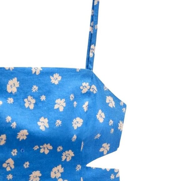 ZARA PRINTED DRESS WITH CUTOUTS BLUE/WHITE SIZE S | 8372/092/044 - Picture 5 of 5